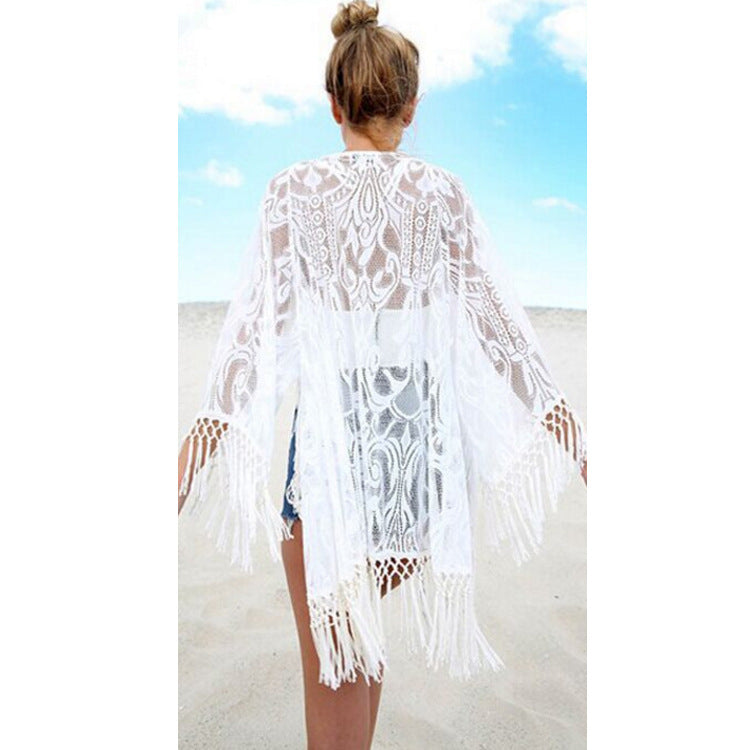 Beach Lace Loose Blouse Beach Bikini Cardigan