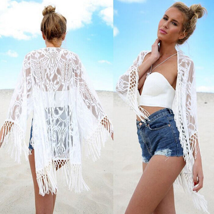 Beach Lace Loose Blouse Beach Bikini Cardigan