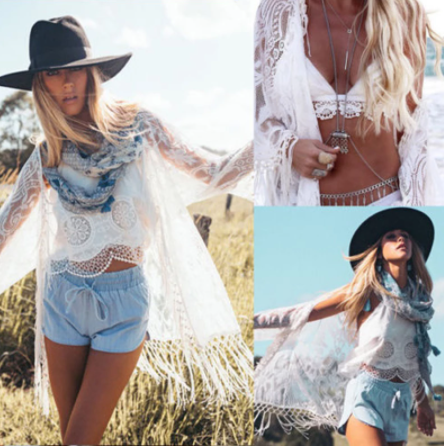 Beach Lace Loose Blouse Beach Bikini Cardigan