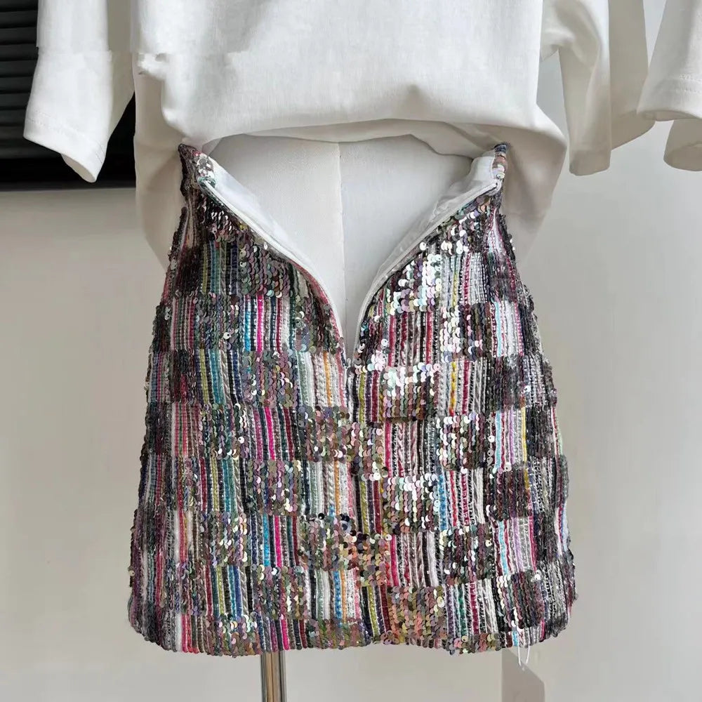 High waist Sequin Skirt