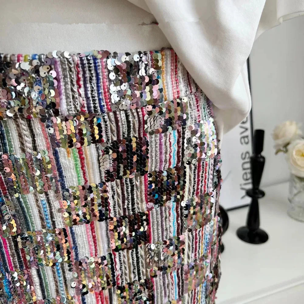 High waist Sequin Skirt